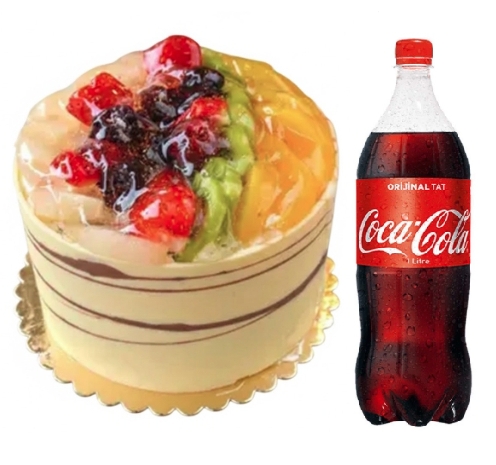 4 ile 6 kişilik karışık mevsim meyveli yaş pasta 1 lt cola online siparişe özel indirimli fiyat. Karabük pasta siparişi