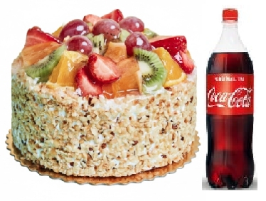 4 kişilik Karışık meyveli pasta 1 lt cola Pastaneci Karabük pasta siparişi