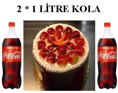 6-9 Kişilik Çilekli Yaş Pasta & 2x1 Lt Cola KarabÃ¼k pasta sipariÅŸi