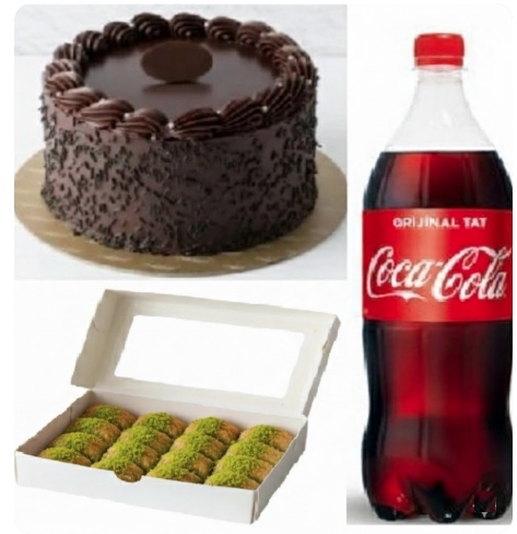 Avantajlı Fırsat Menüsü 4 Kişilik Yaş pasta - Fıstıklı Baklava menü Karabük pasta siparişi