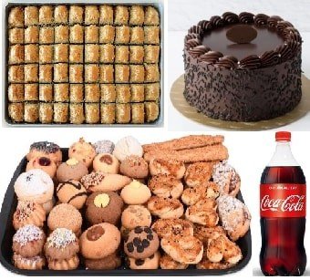 Bayram Tadında Paket: Cevizli Baklava Kuru Pasta Pasta ve Kola KarabÃ¼k pasta sipariÅŸi